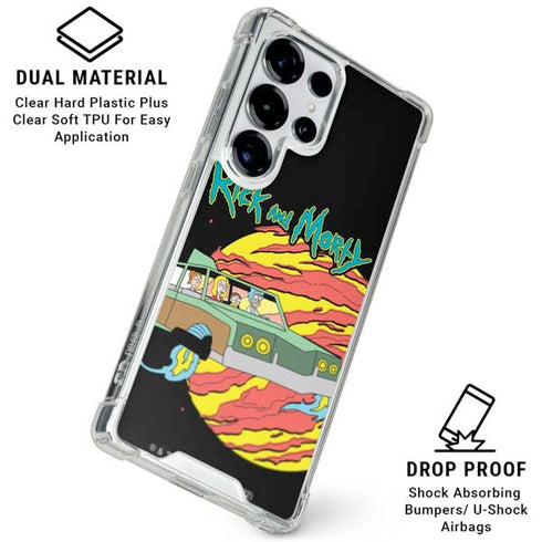 Adult Swim Rick and Morty Family Wagon Galaxy S25 Ultra Clear Case